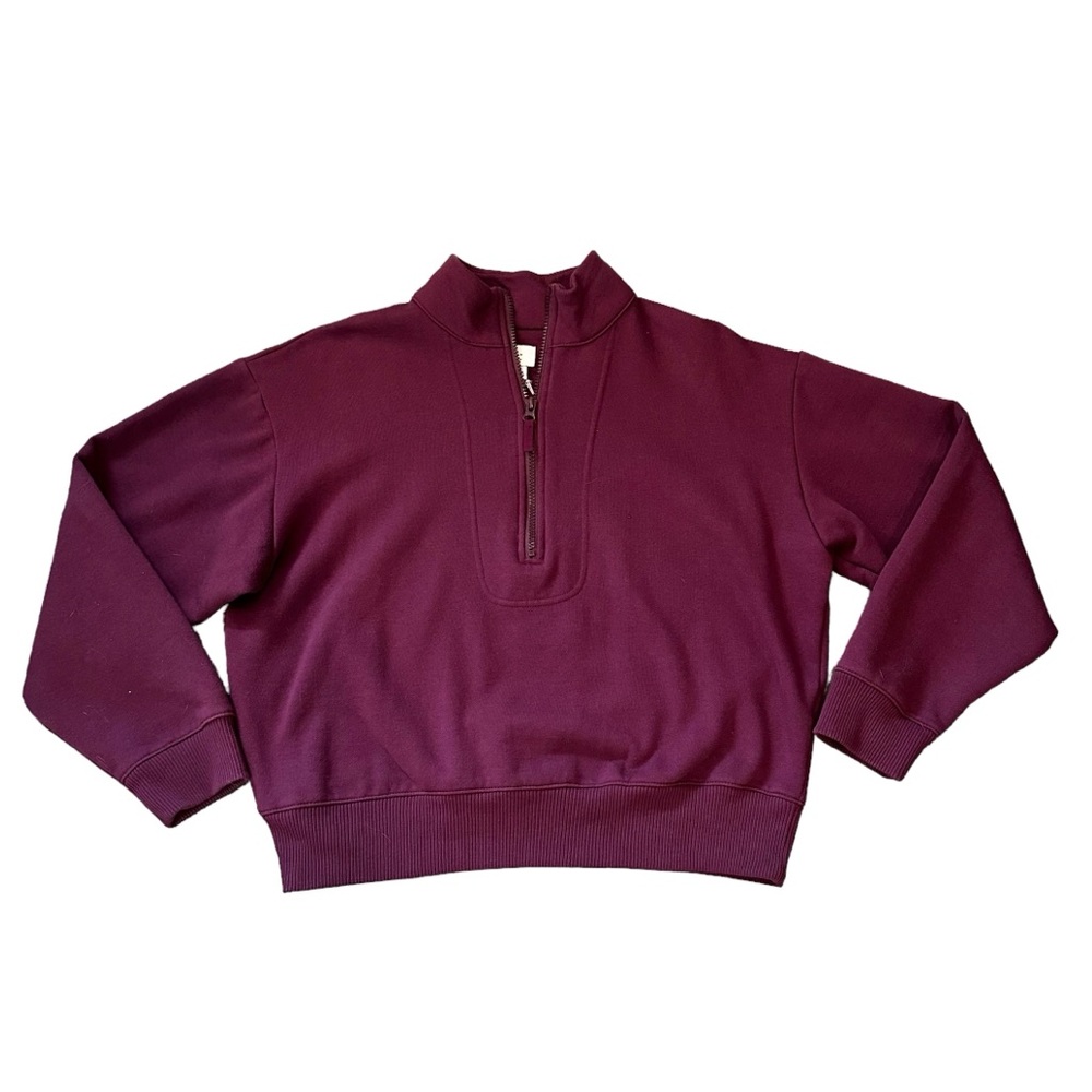 a new day - Maroon Half-Zip Sweater
